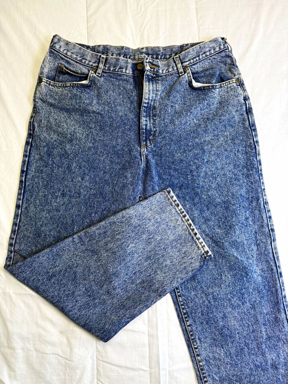 Lee Riders Women's Blue Acid Wash Straight Leg Denim Jeans Regular Fit